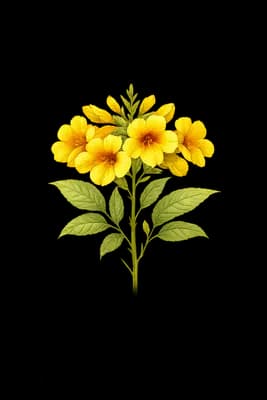 campanilla amarilla botanical artwork