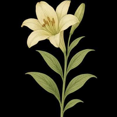 Easter lily botanical artwork