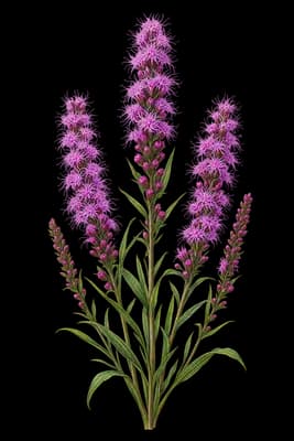 dense blazing star botanical illustration