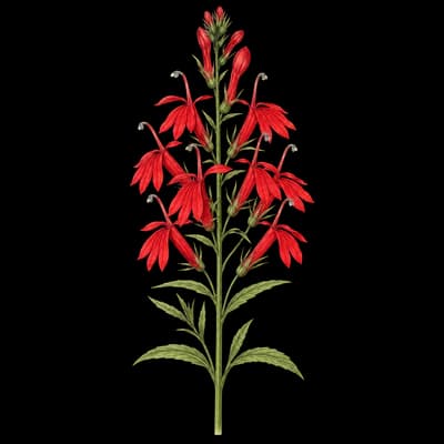 cardinalflower botanical artwork