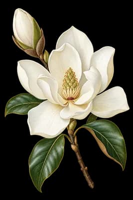 magnolia botanical artwork