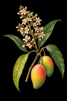 mango botanical artwork