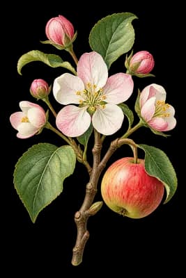 apple botanical artwork