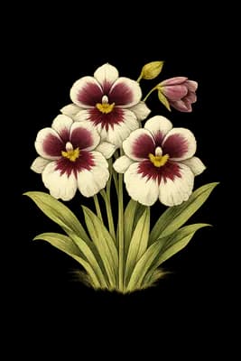 pansy orchid botanical artwork