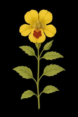 annual redspot monkeyflower botanical artwork