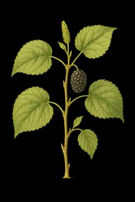 black mulberry botanical artwork