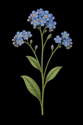 field forget-me-not botanical artwork