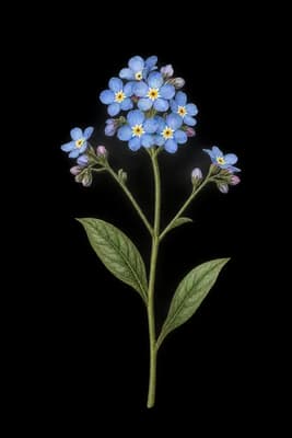 woodland forget-me-not botanical artwork