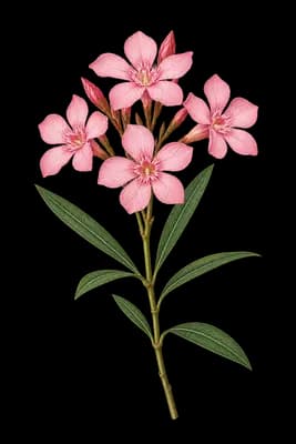 oleander botanical artwork