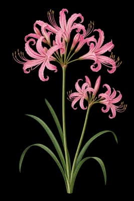 nerine botanical artwork