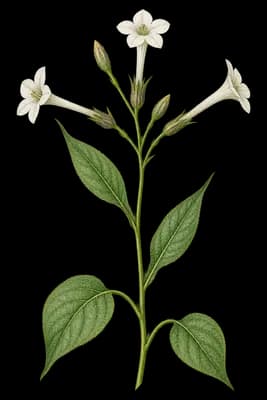 manyflower tobacco botanical artwork