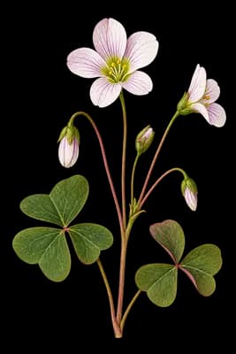 radishroot woodsorrel botanical illustration
