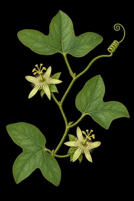 bracted passionflower botanical artwork