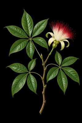 Guiana-chestnut botanical artwork