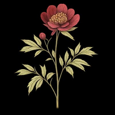California peony botanical artwork