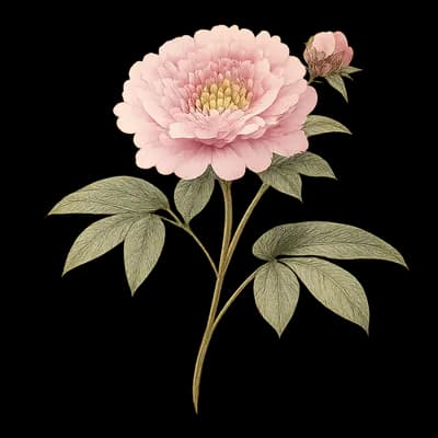 Chinese peony botanical artwork