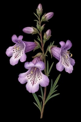 firleaf beardtongue botanical artwork