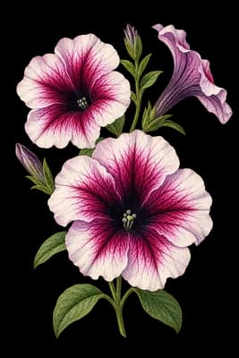 petunia botanical artwork