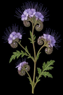 phacelia botanical artwork