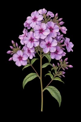 fall phlox botanical artwork