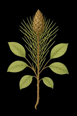 Afghan pine botanical artwork