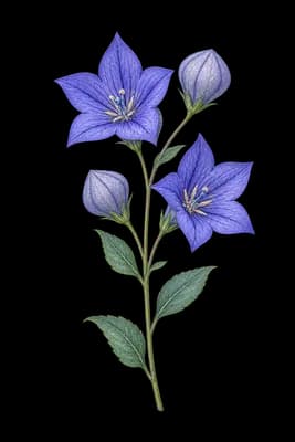 platycodon botanical artwork