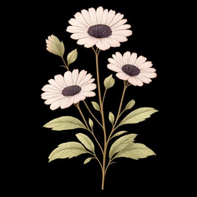 African daisy botanical artwork