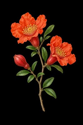 pomegranate botanical artwork