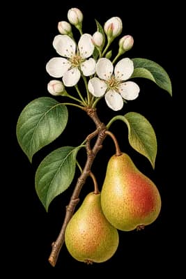 pear botanical artwork