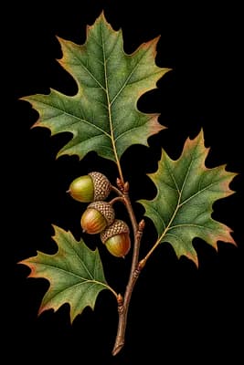 mapleleaf oak botanical artwork