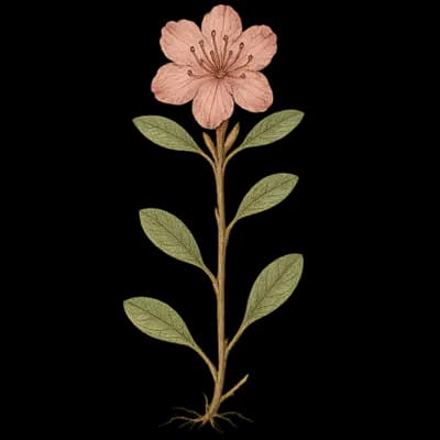 Lapland rosebay botanical artwork