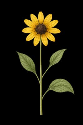 blackeyed Susan botanical artwork