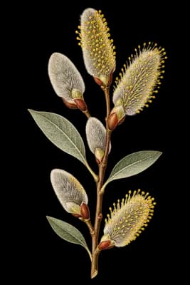 feltleaf willow botanical artwork