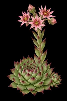 houseleek botanical artwork