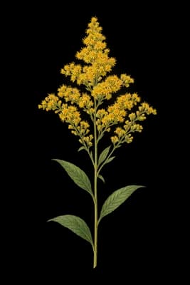 Canada goldenrod botanical artwork