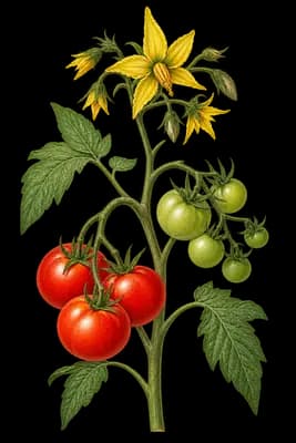 garden tomato botanical artwork
