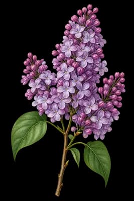 lilac botanical artwork