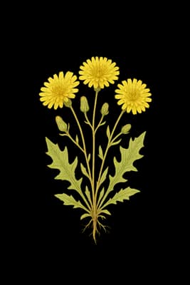 California dandelion botanical artwork