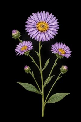 aster botanical artwork