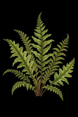 winged bristle fern botanical illustration
