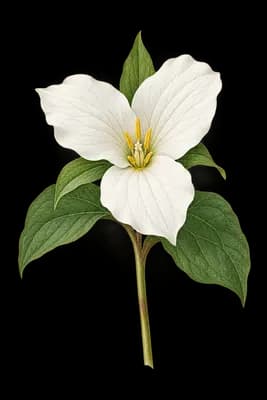 giant white wakerobin botanical illustration