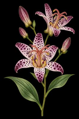 toadlily botanical artwork
