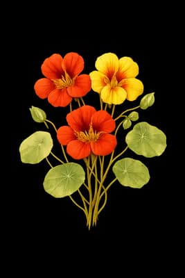 nasturtium botanical artwork