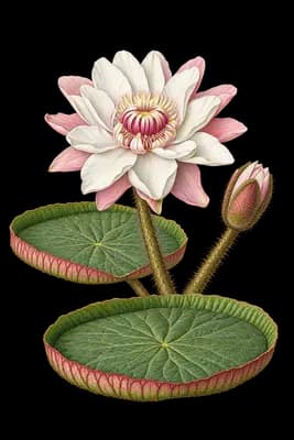 Amazon water-lily botanical artwork