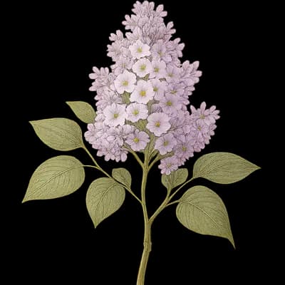 lilacbush botanical artwork