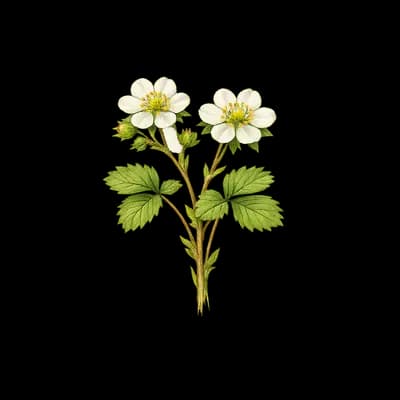 Appalachian barren strawberry botanical artwork