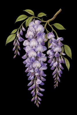 wisteria botanical artwork