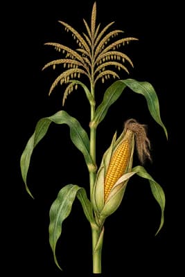 corn botanical artwork