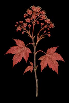red maple botanical artwork