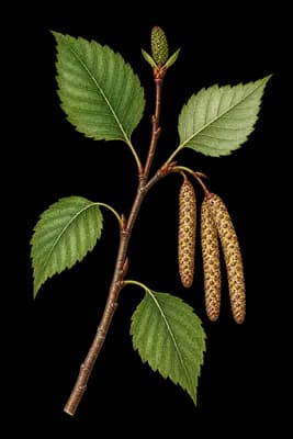 yellow birch botanical artwork